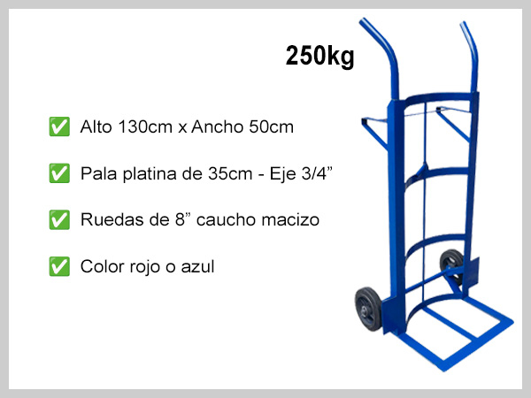 Carretilla metálica curva x 250kg