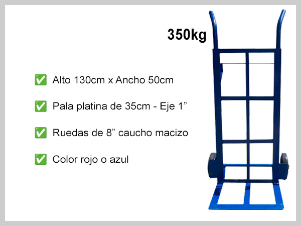 Carretilla metálica plana x 350kg
